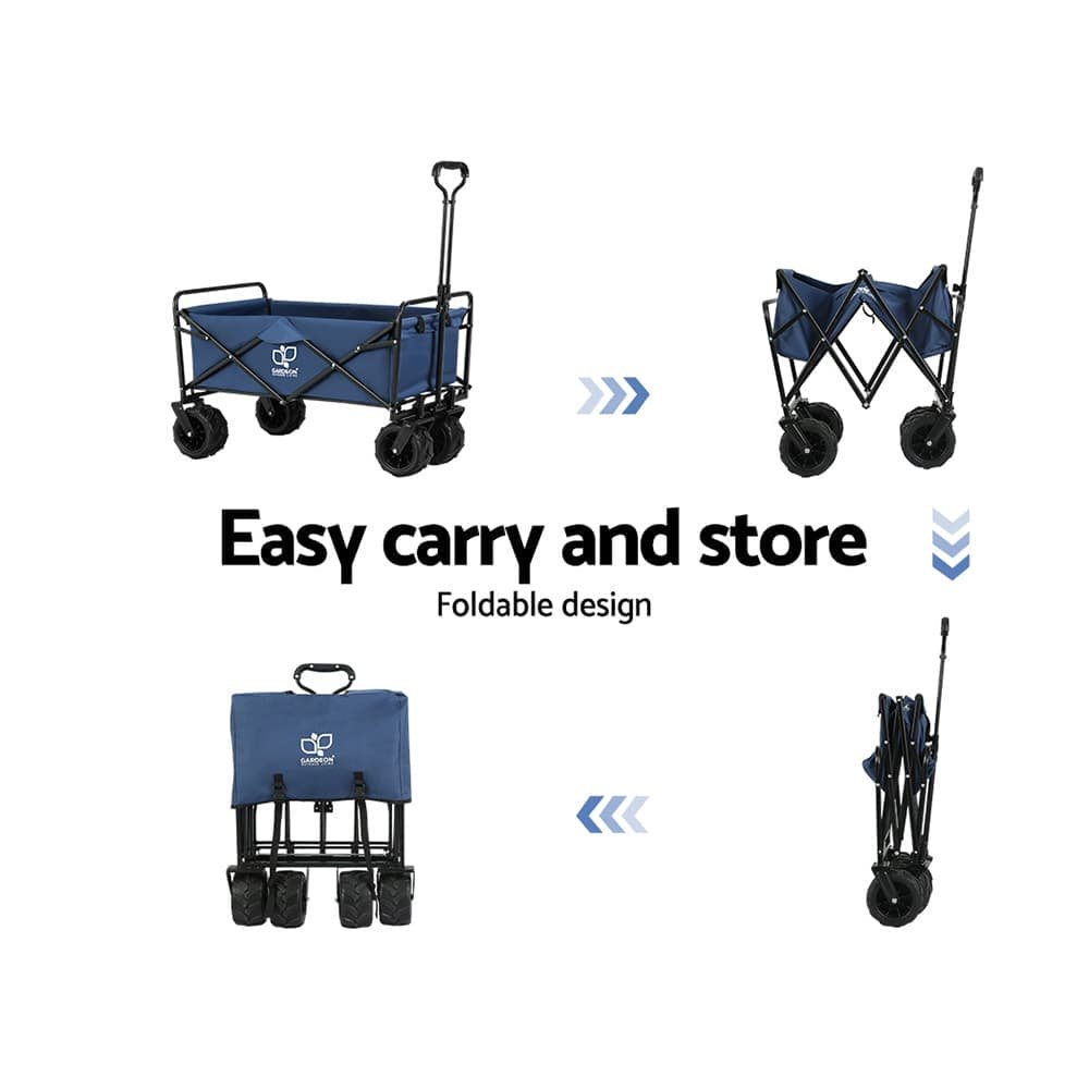 Gardeon Garden Cart Folding 120kg Trolley Camping Wagon Barrow Outdoor Beach - GCT-FABRIC-120KG-NA Gardeon Garden Cart Folding 120kg Trolley Camping Wagon Barrow Outdoor Beach - Image 6