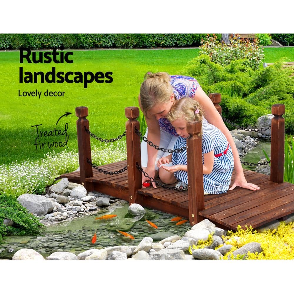 Gardeon Garden Decor Outdoor Ornament Wooden Bridge Chain 160cm - GD-BRIDGE-CHAIN-CC Gardeon Garden Decor Outdoor Ornament Wooden Bridge Chain 160cm - Image 3