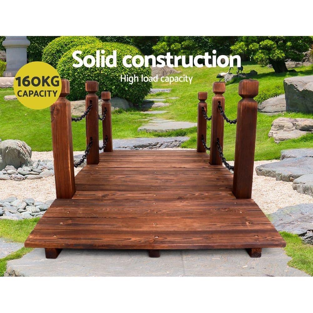 Gardeon Garden Decor Outdoor Ornament Wooden Bridge Chain 160cm - GD-BRIDGE-CHAIN-CC Gardeon Garden Decor Outdoor Ornament Wooden Bridge Chain 160cm - Image 4