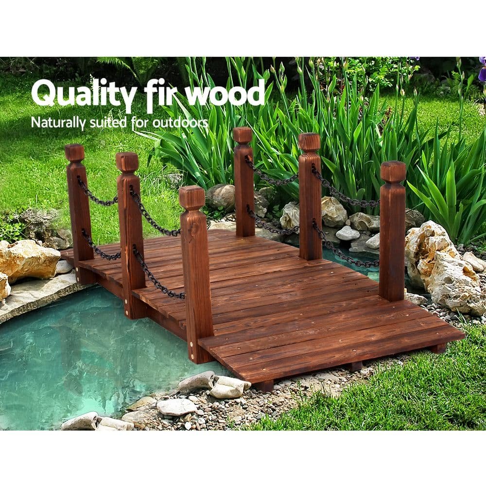 Gardeon Garden Decor Outdoor Ornament Wooden Bridge Chain 160cm - GD-BRIDGE-CHAIN-CC Gardeon Garden Decor Outdoor Ornament Wooden Bridge Chain 160cm - Image 6