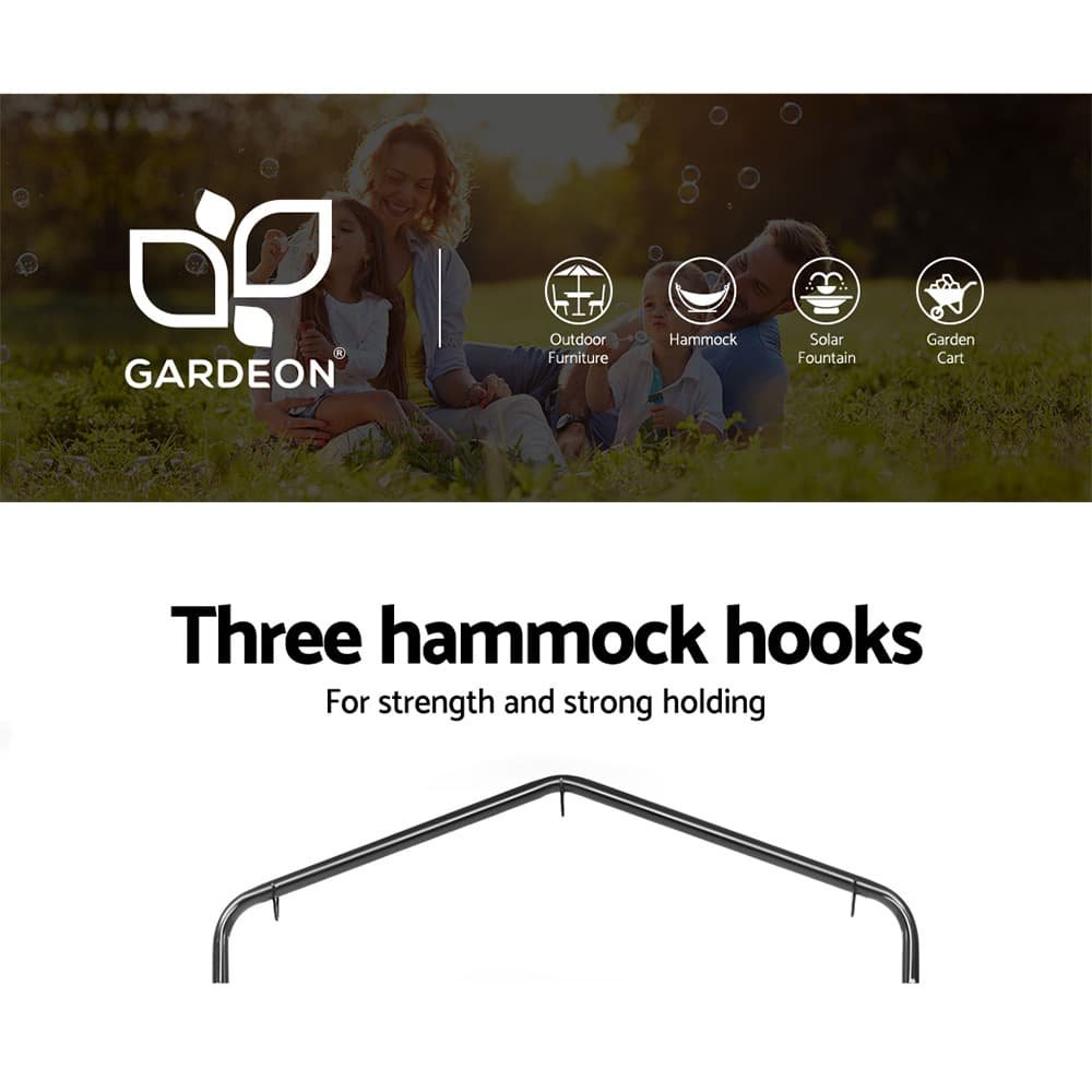 Gardeon Outdoor Hammock Chair with Stand Swing Hanging Hammock Garden Cream - HM-CHAIR-ARM-CREAM-U Gardeon Outdoor Hammock Chair with Stand Swing Hanging Hammock Garden Cream - Image 4