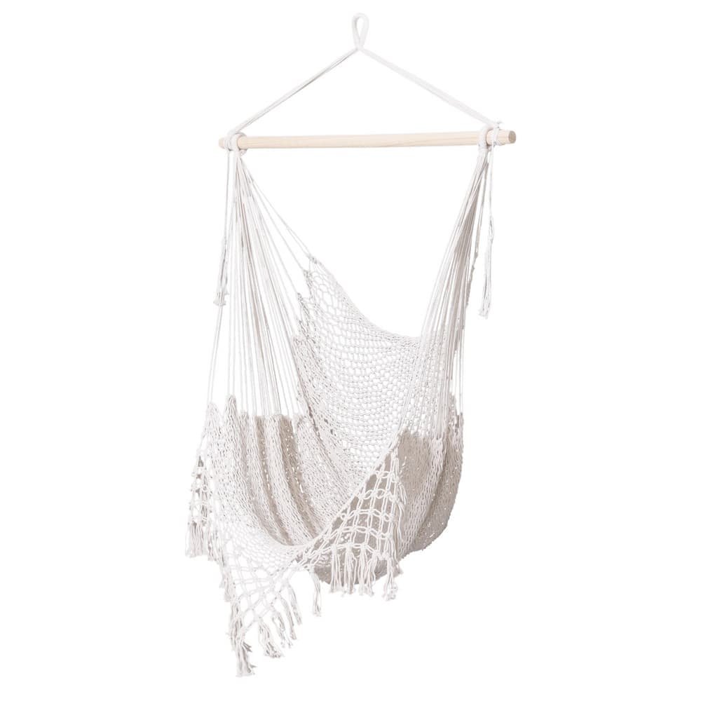 Gardeon Hammock Chair Swing Camping Mesh Cream - HM-CHAIR-MESH-CREAM HM CHAIR MESH CREAM 197363 02