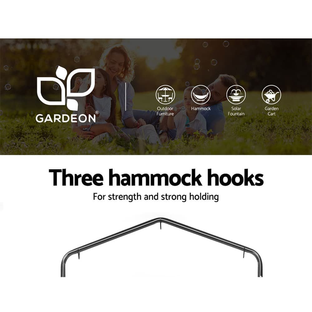 Gardeon Outdoor Hammock Chair with Stand Hanging Hammock with Pillow Cream - HM-CHAIR-PILLOW-CREAM-U Gardeon Outdoor Hammock Chair with Stand Hanging Hammock with Pillow Cream - Image 4