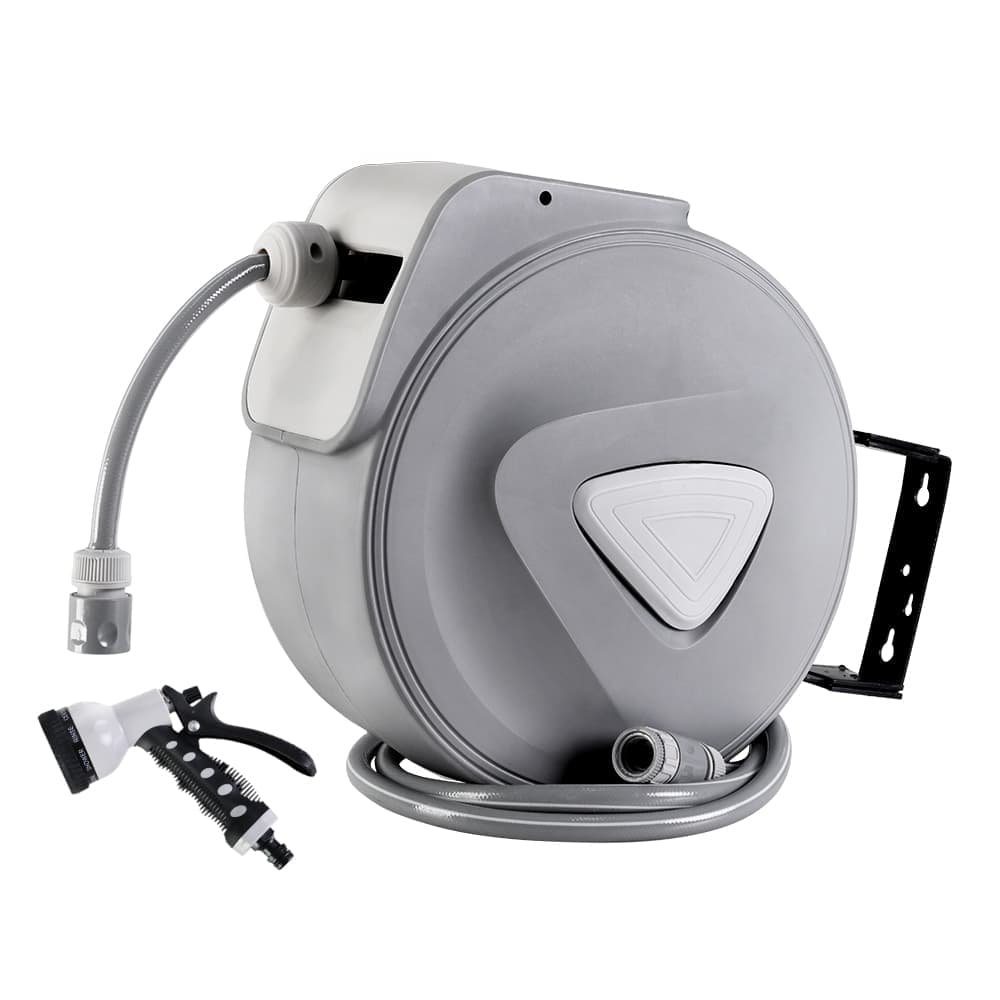 Water Hose Reel 30M Retractable Garden Auto Rewind Spray Gun - HR-WA-AUTO-30M-PLS Water Hose Reel 30M Retractable Garden Auto Rewind Spray Gun
