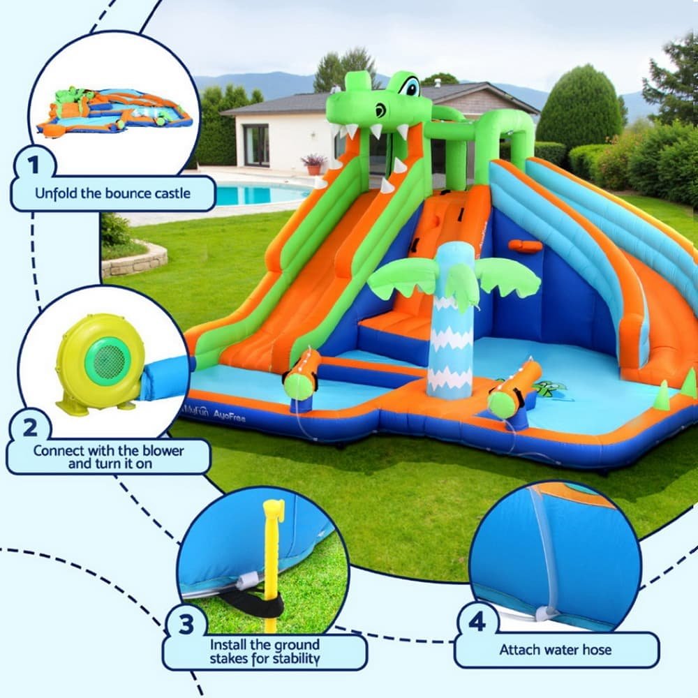 AirMyFun Kids Inflatable Pool Water Double Slide Park Jumping Castle 465X430CM - IOT-B-83069-MC IOT B 83069 MC 202507101416 05