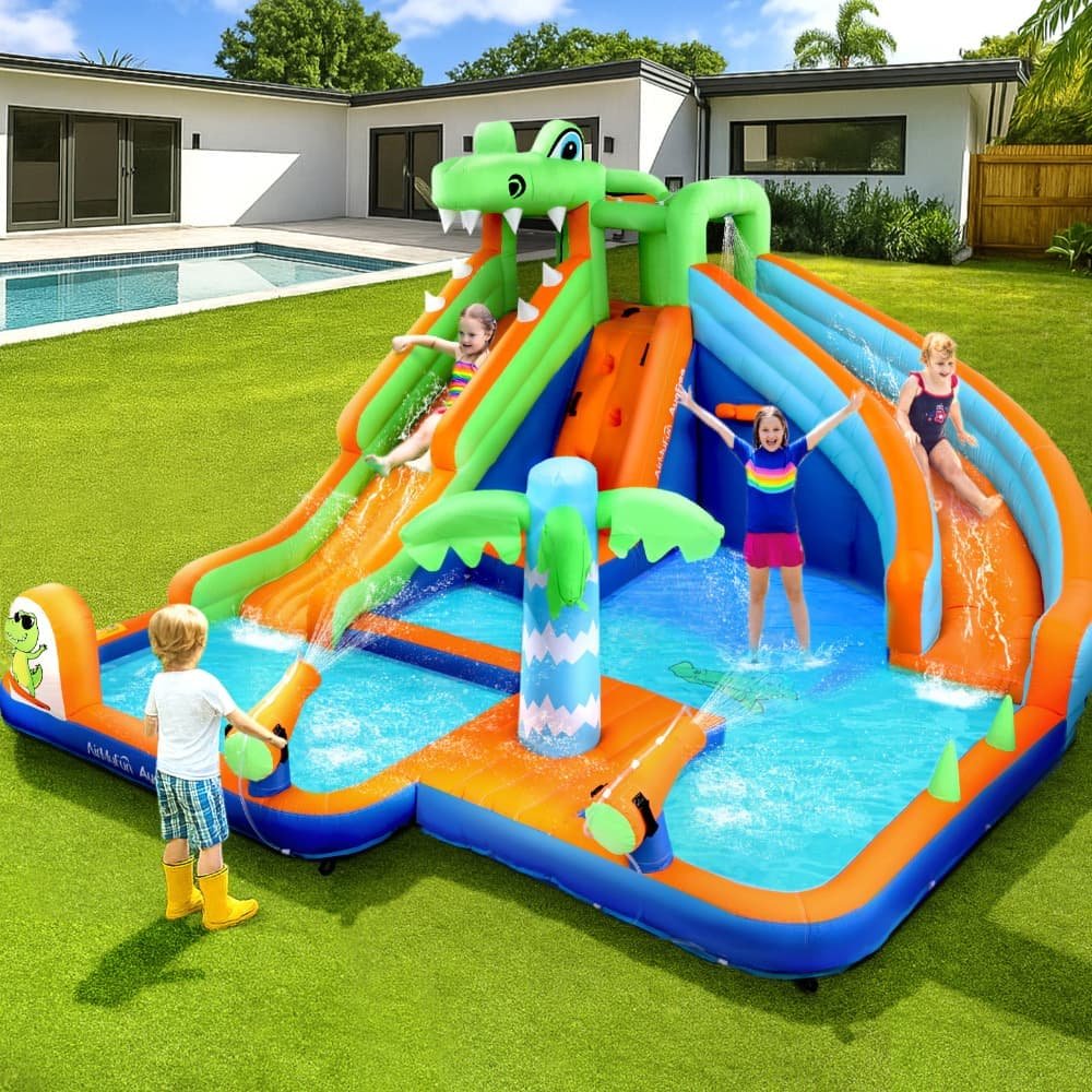 AirMyFun Kids Inflatable Pool Water Double Slide Park Jumping Castle 465X430CM - IOT-B-83069-MC IOT B 83069 MC 202507101416 06