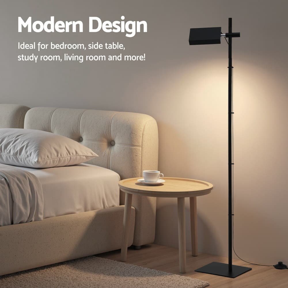 Artiss LED Floor Lamp, Modern Reading Lamp 360~ Rotating Adjustable Light Head,12W Standing Lamp for Living Room, Bedroom Office - LAMP-FLOOR-LED-360-BK LAMP FLOOR LED 360 BK 202509031236 04