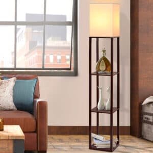 Artiss Floor Lamp 3 Tier Shelf Storage LED Light Stand Home Room Vintage White - LAMP-FLOOR-SF-3017-C-WA