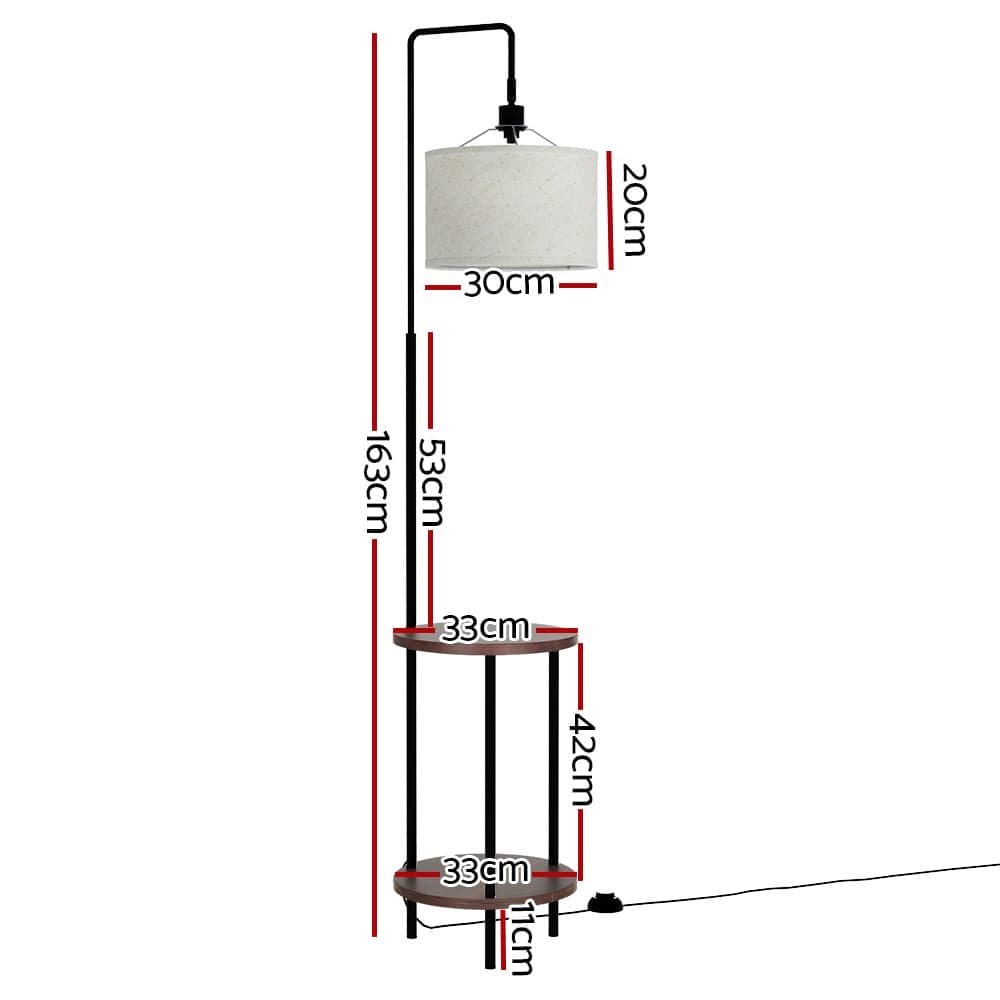 Artiss Floor Lamp 2 Tier Shelf Storage LED Light Stand Home Room Adjustable Head - LAMP-FLOOR-SF-31099 Artiss Floor Lamp 2 Tier Shelf Storage LED Light Stand Home Room Adjustable Head - Image 2