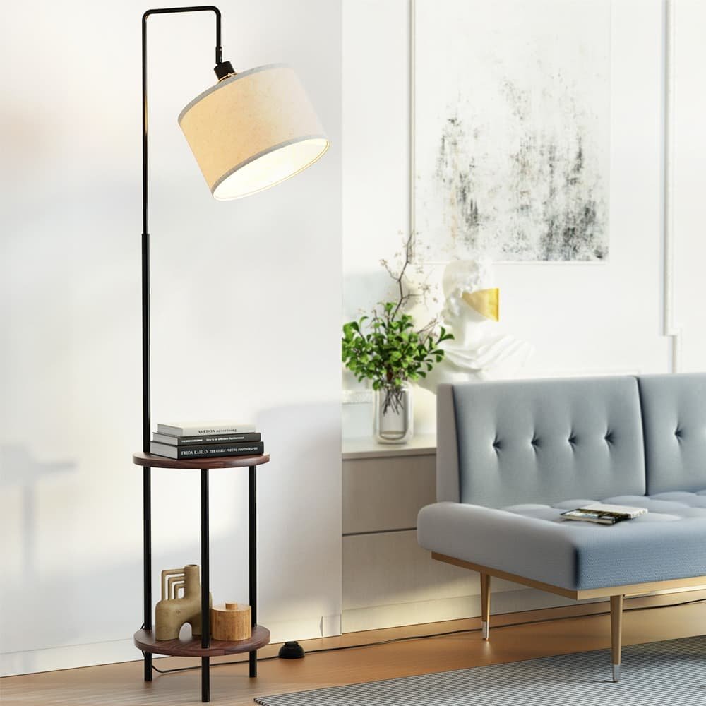 Artiss Floor Lamp 2 Tier Shelf Storage LED Light Stand Home Room Adjustable Head - LAMP-FLOOR-SF-31099 Artiss Floor Lamp 2 Tier Shelf Storage LED Light Stand Home Room Adjustable Head - Image 7