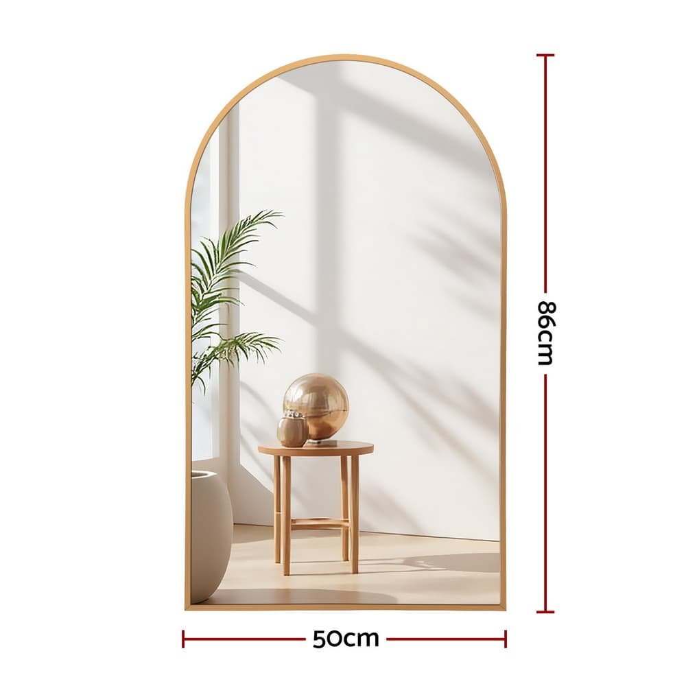 Embellir 86x50cm Arched Wall Mirror Vanity Makeup Home Decor - MM-E-WALL-OVAL-GD-5086 MM E WALL OVAL GD 5086 202509041906 01