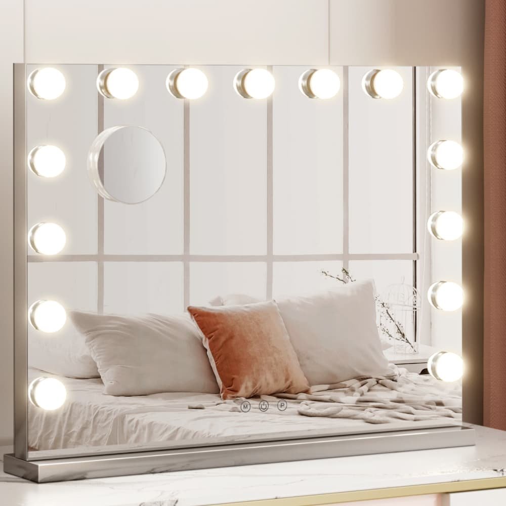 Embellir Makeup Mirror 58x46cm Hollywood Vanity with LED Light Tabletop Wall - MM-FRAMELS-5846-GS Embellir Makeup Mirror 58x46cm Hollywood Vanity with LED Light Tabletop Wall