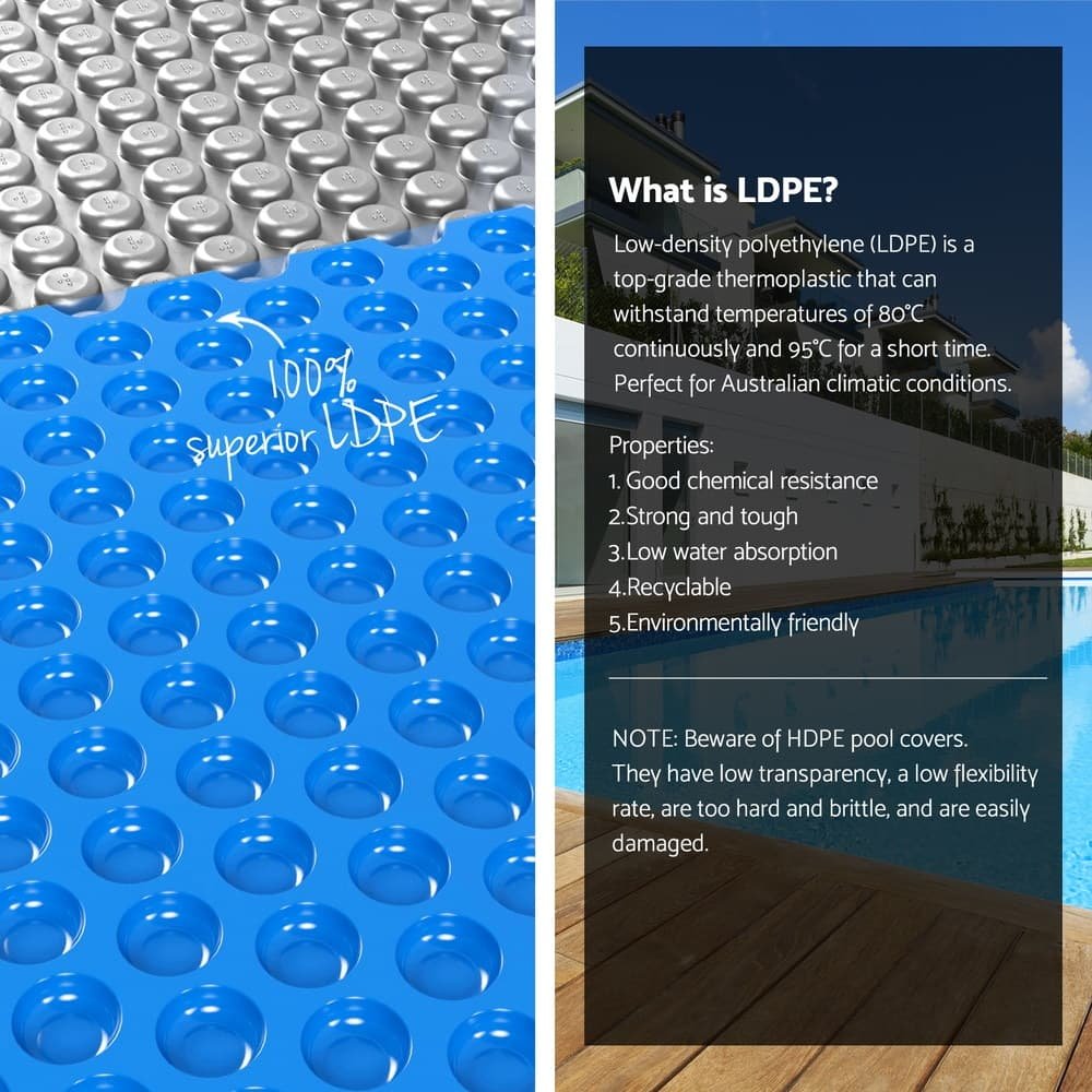 Aqua Buddy Pool Cover 600 Micron Solar Heat Blanket LDPE 10.5x4.2m w/ 5.55m Roller - PC-105X42-XL-DX-BL-ROLLER PC 105X42 XL DX BL ROLLER 202508051640 05