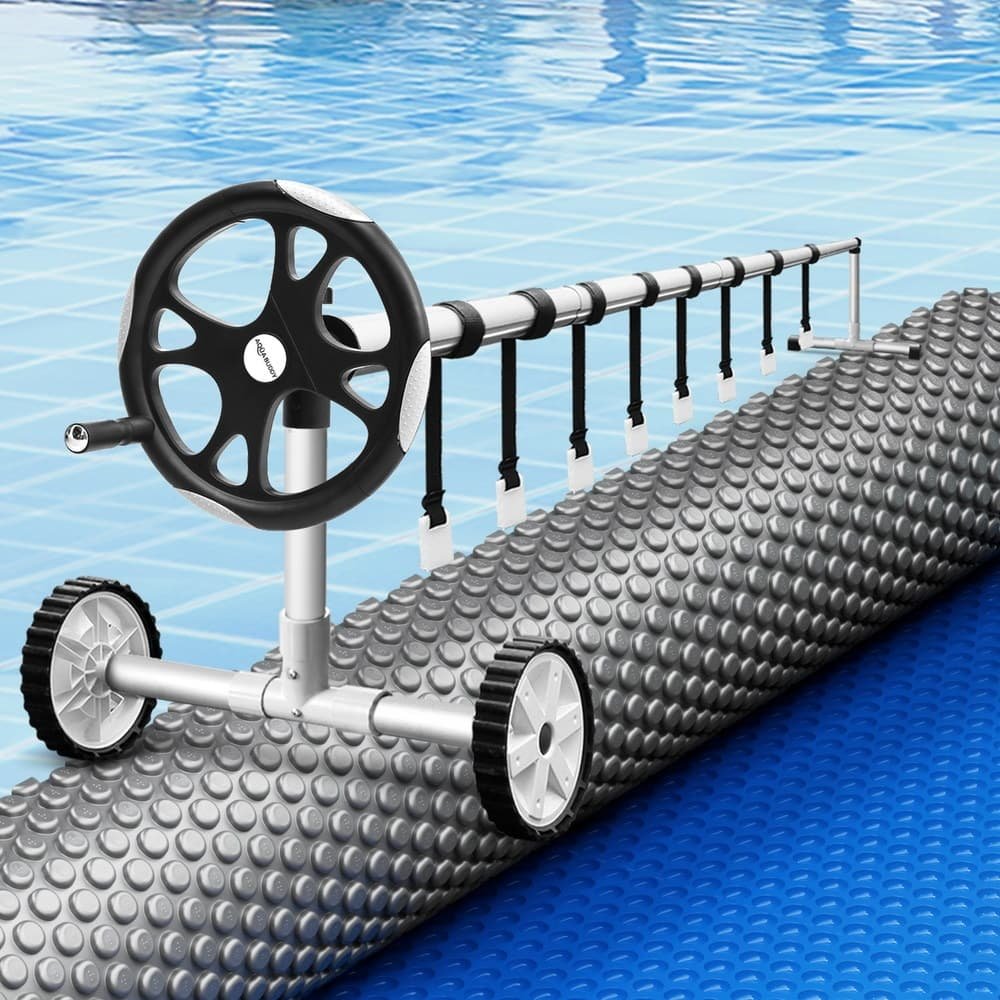 Aqua Buddy Pool Cover 600 Micron Solar Heat Blanket LDPE 10.5x4.2m w/ 5.55m Roller - PC-105X42-XL-DX-BL-ROLLER PC 105X42 XL DX BL ROLLER 202508051640 06