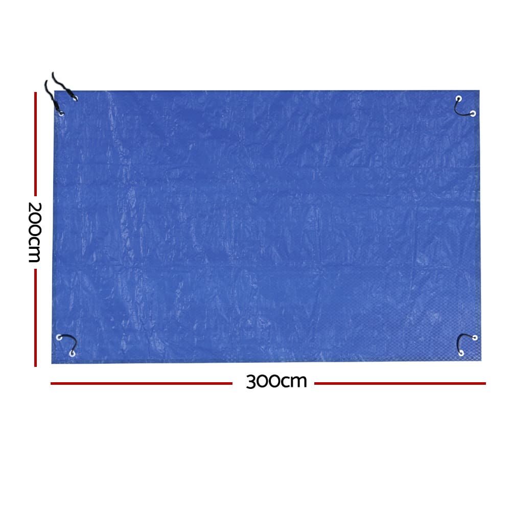 Aquabuddy Pool Cover 3x2m Above-ground Swimming Pool Blanket Blue - PC-30X20-PE-BL Aquabuddy Pool Cover 3x2m Above-ground Swimming Pool Blanket Blue - Image 2