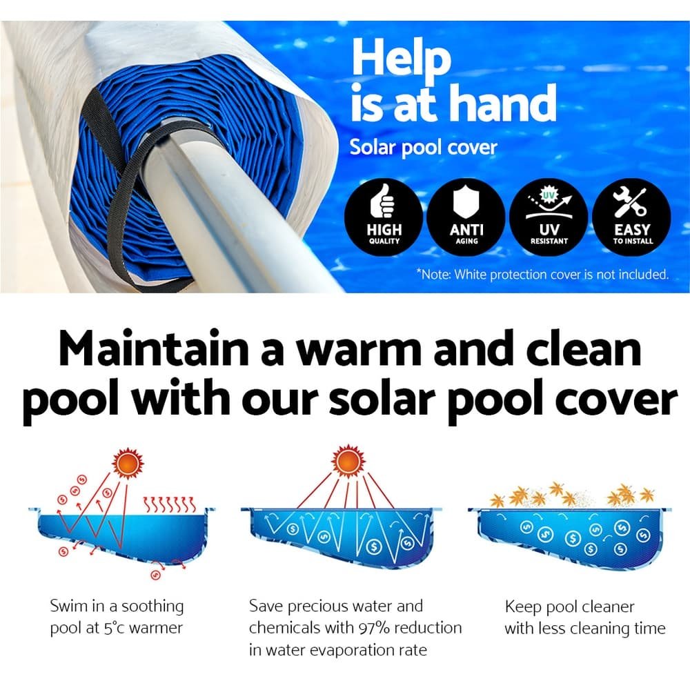 Aquabuddy Pool Cover 500 Micron 6.5x3m Silver Swimming Pool Solar Blanket 5.5m Roller - PC-65X30-L-DX-BL-ROLLER Aquabuddy Pool Cover 500 Micron 6.5x3m Silver Swimming Pool Solar Blanket 5.5m Roller - Image 4