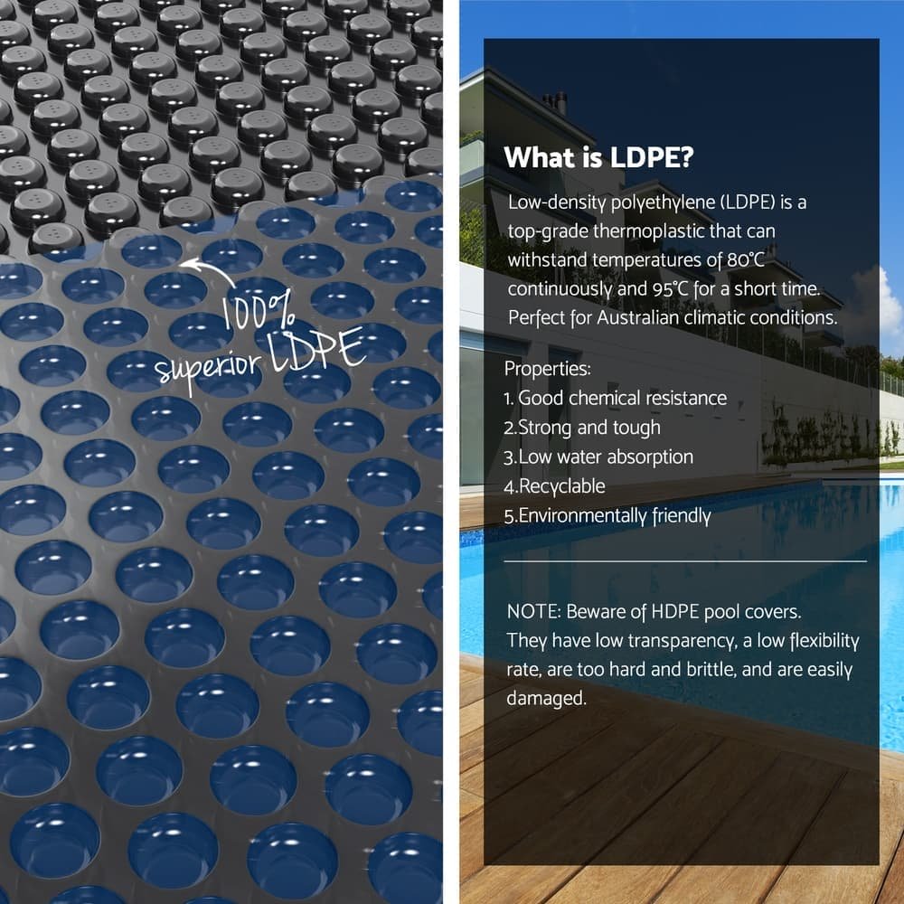 Aqua Buddy Pool Cover 7x4m 600 Micron w/ Roller 5.55m Black Solar Blanket - PC-70X40-XL-BK-BL-ROLLER-BU PC 70X40 XL BK BL ROLLER BU 202506041006 05