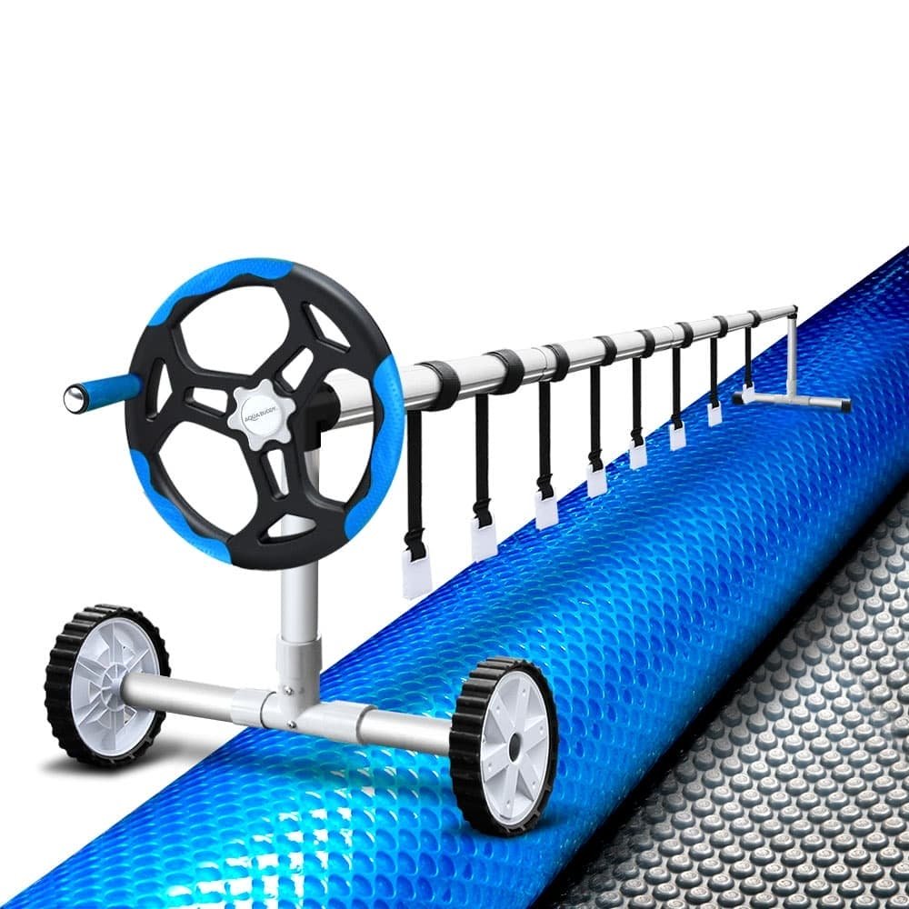 Aquabuddy Pool Cover 500 Micron 8x4.2m Silver Swimming Pool Solar Blanket 5.5m Blue Roller - PC-80X42-L-DX-BL-ROLLER-BU Aquabuddy Pool Cover 500 Micron 8x4.2m Silver Swimming Pool Solar Blanket 5.5m Blue Roller - Image 7