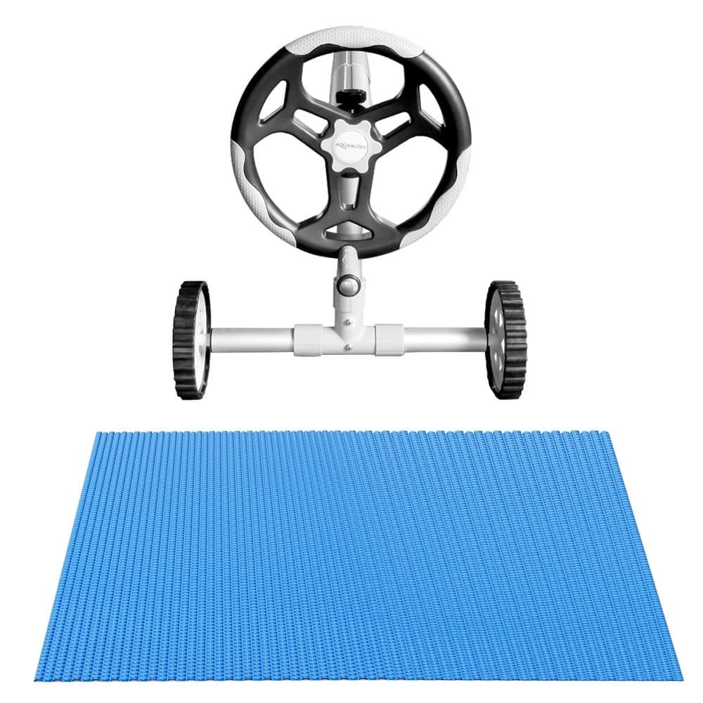 Aqua Buddy Pool Cover 600 Micron Heat Solar Blanket 9.5x5m w/ 5.55m Roller - PC-95X50-XL-BL-ROLLER PC 95X50 XL BL ROLLER 202508051640 02