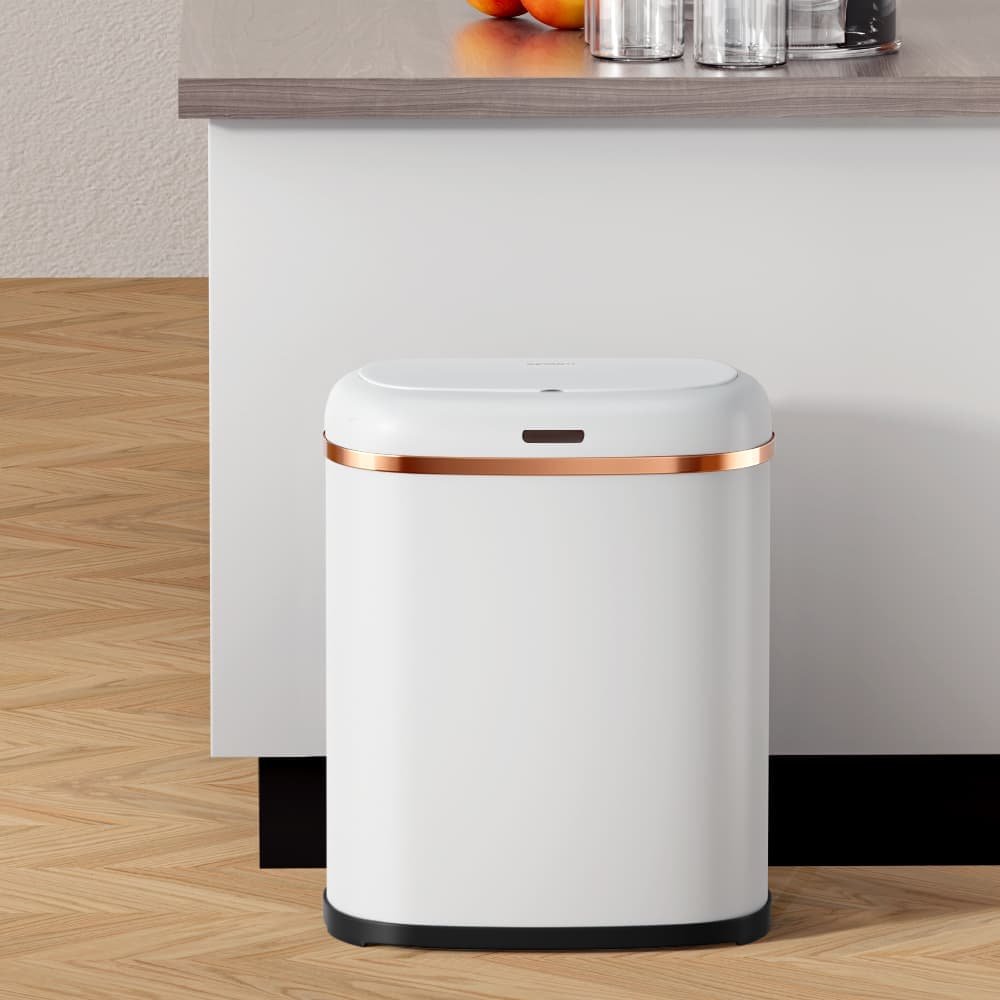 Devanti 38L Motion Sensor Bin Rubbish Automatic White - SB-40L-S06-WH SB 40L S06 WH 202504231108 06