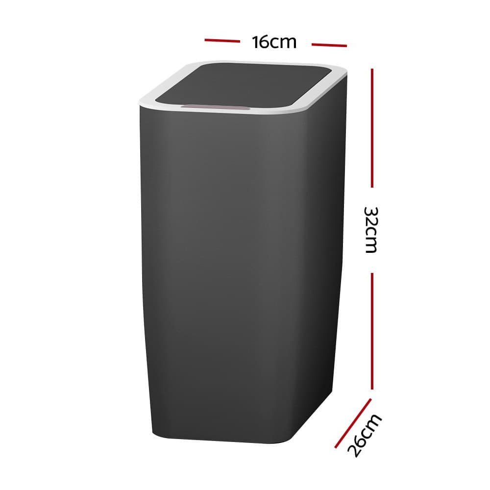 Devanti 9L Motion Sensor Bin Rubbish Automatic Ash Black - SB-9LS26-BK Devanti 9L Motion Sensor Bin Rubbish Automatic Ash Black - Image 2