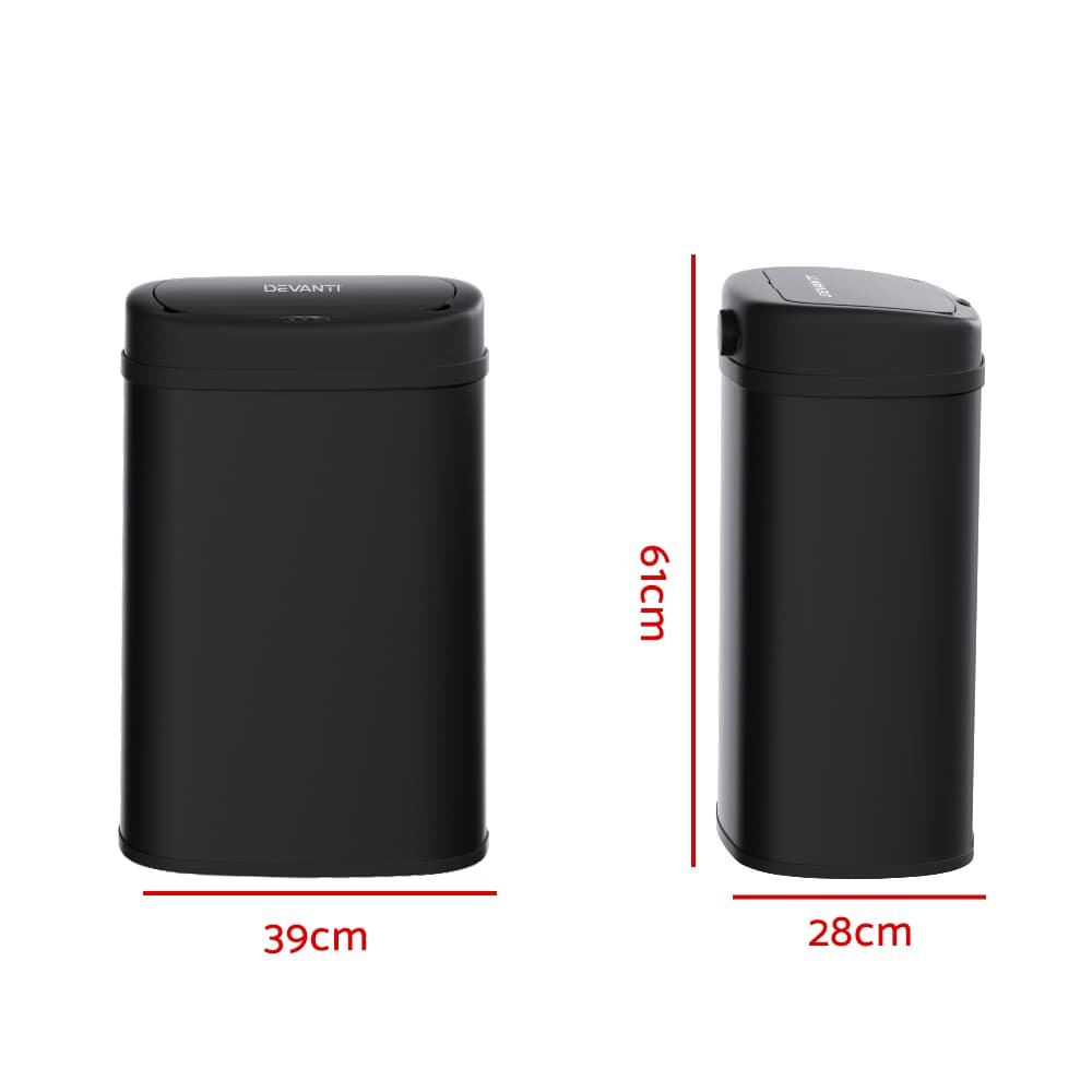 Devanti 50L Sensor Bin Motion Rubbish Automatic Black - SB-D-50-BK Devanti 50L Sensor Bin Motion Rubbish Automatic Black - Image 2