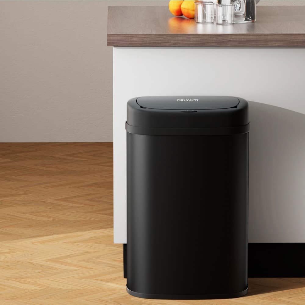 Devanti 50L Sensor Bin Motion Rubbish Automatic Black - SB-D-50-BK Devanti 50L Sensor Bin Motion Rubbish Automatic Black