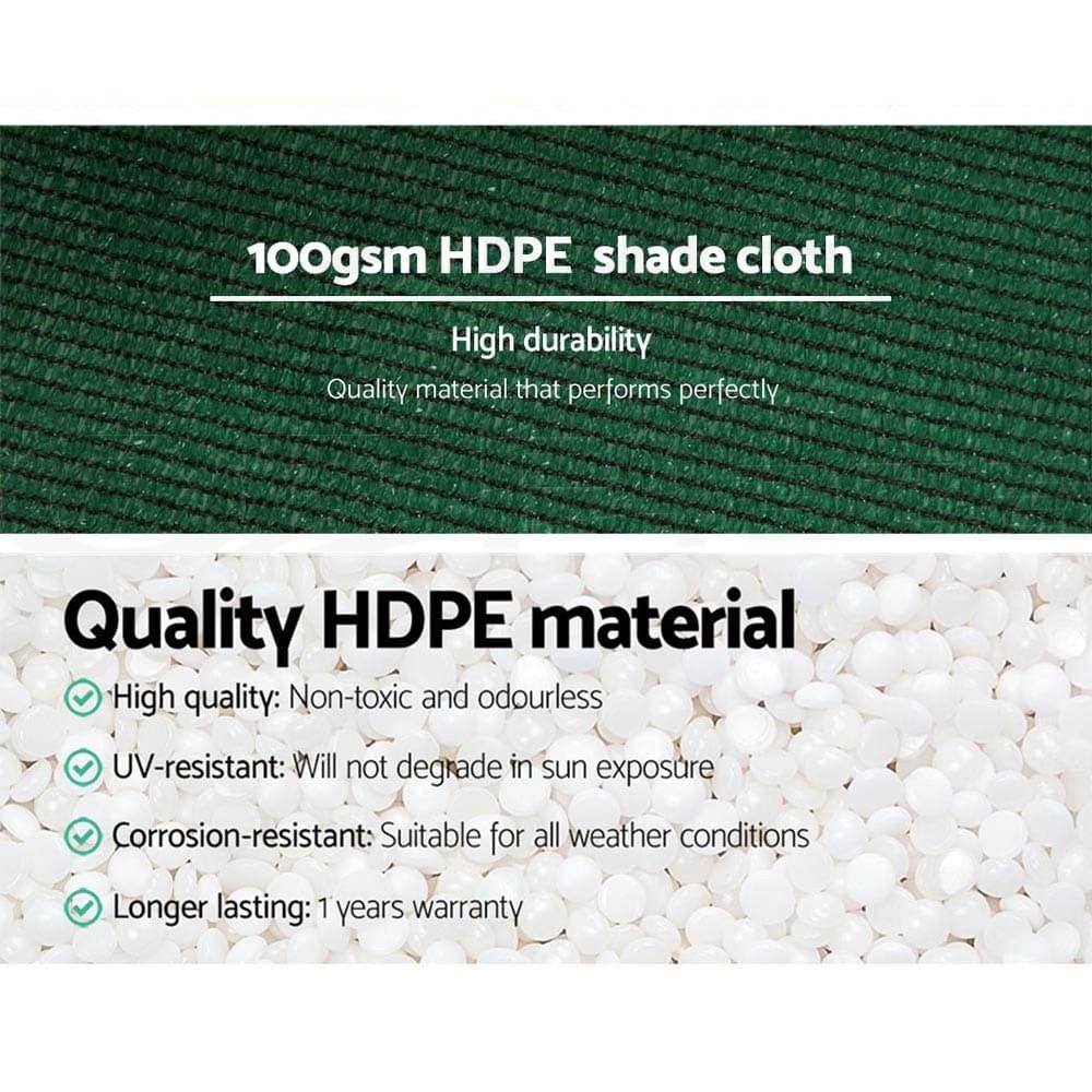 Instahut 50% Shade Cloth 1.83x50m Shadecloth Sail Heavy Duty Green - SH-CL-183X500-100-GR Instahut 50% Shade Cloth 1.83x50m Shadecloth Sail Heavy Duty Green - Image 5