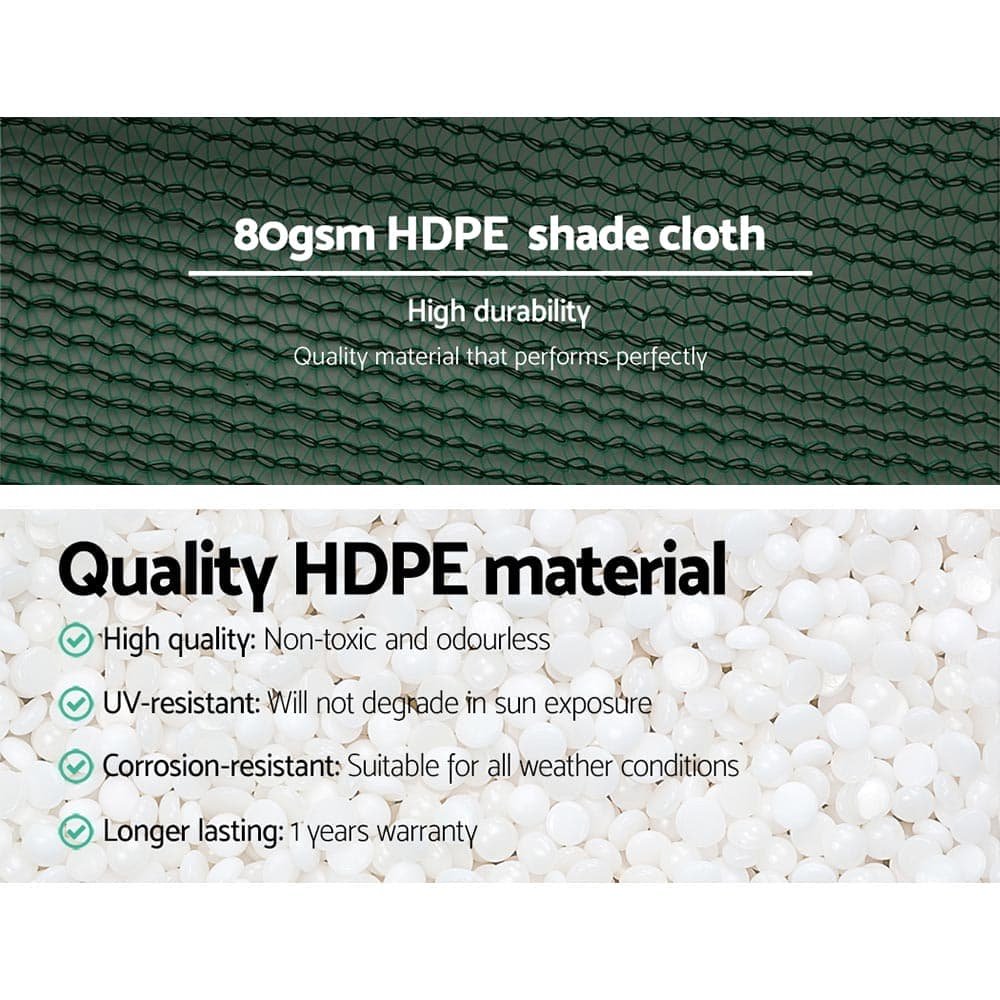 Instahut 30% Shade Cloth 1.83x50m Shadecloth Wide Heavy Duty Green - SH-CL-183X500-80-R-GR Instahut 30% Shade Cloth 1.83x50m Shadecloth Wide Heavy Duty Green - Image 5