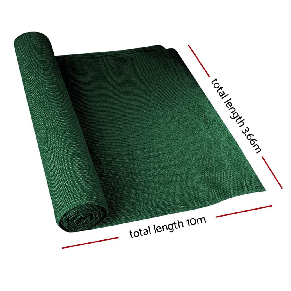 Instahut 90% Shade Cloth 3.66x10m Shadecloth Sail Heavy Duty Green - SH-CL-366X100-195-GR Instahut 90% Shade Cloth 3.66x10m Shadecloth Sail Heavy Duty Green - Image 2