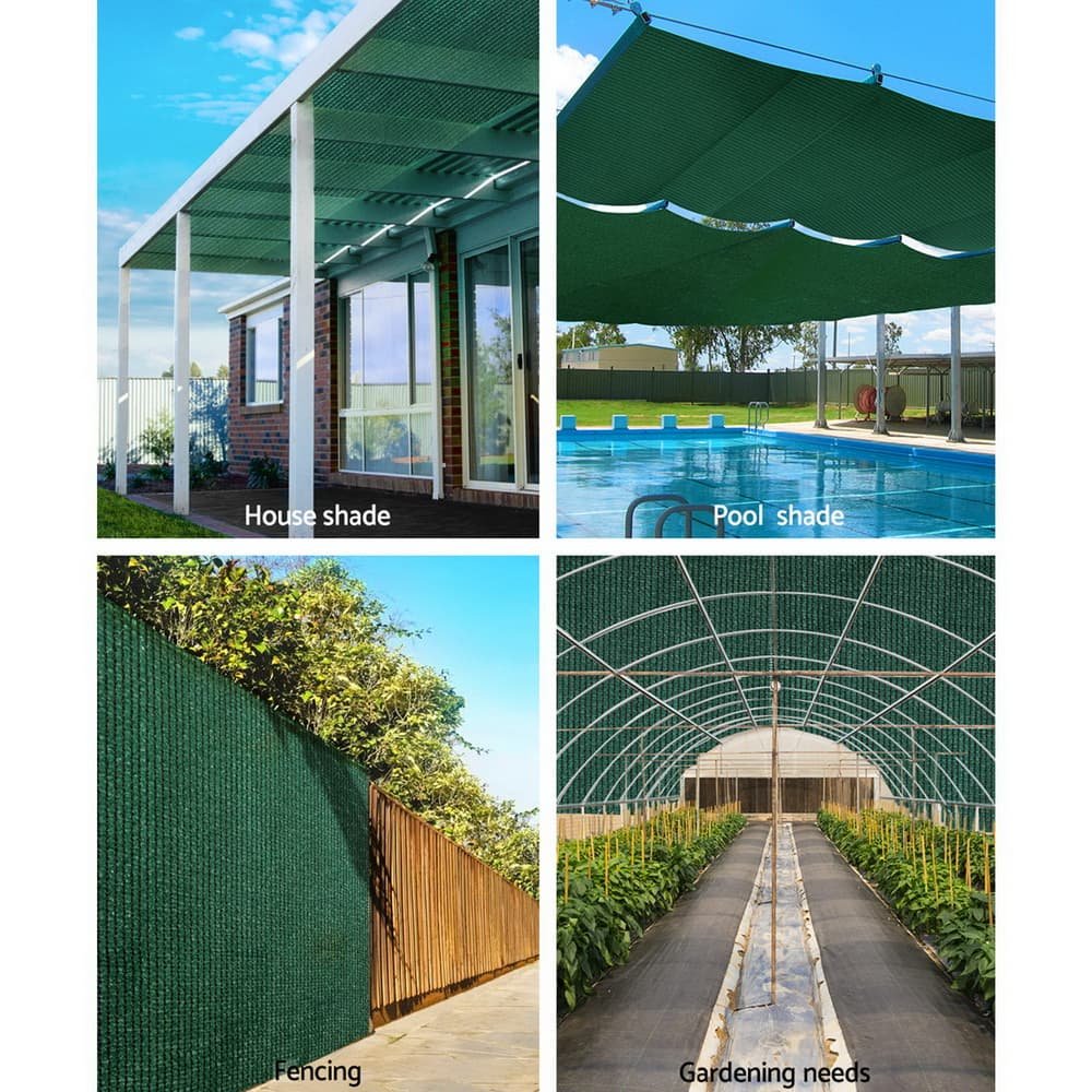 Instahut 90% Shade Cloth 3.66x10m Shadecloth Sail Heavy Duty Green - SH-CL-366X100-195-GR Instahut 90% Shade Cloth 3.66x10m Shadecloth Sail Heavy Duty Green - Image 4