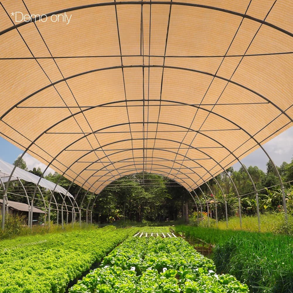 Instahut 50% Shade Cloth 3.66x20m Shadecloth Sail Heavy Duty Beige - SH-CL-366X200-100-BE Instahut 50% Shade Cloth 3.66x20m Shadecloth Sail Heavy Duty Beige - Image 7