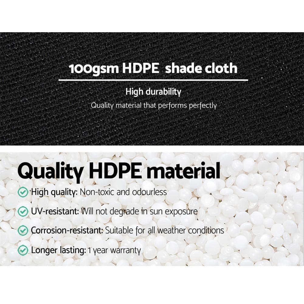 Instahut 50% Shade Cloth 3.66x20m Shadecloth Sail Heavy Duty Black - SH-CL-366X200-100-BK Instahut 50% Shade Cloth 3.66x20m Shadecloth Sail Heavy Duty Black - Image 5
