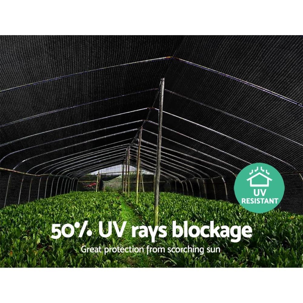Instahut 50% Shade Cloth 3.66x20m Shadecloth Sail Heavy Duty Black - SH-CL-366X200-100-BK Instahut 50% Shade Cloth 3.66x20m Shadecloth Sail Heavy Duty Black - Image 6