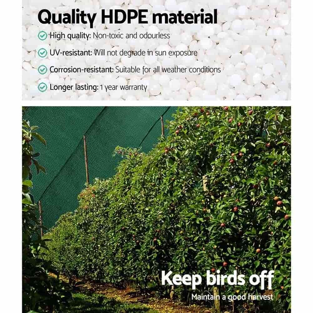 Instahut 90% Shade Cloth 3.66x20m Shadecloth Sail Heavy Duty Green - SH-CL-366X200-195-GR Instahut 90% Shade Cloth 3.66x20m Shadecloth Sail Heavy Duty Green - Image 5