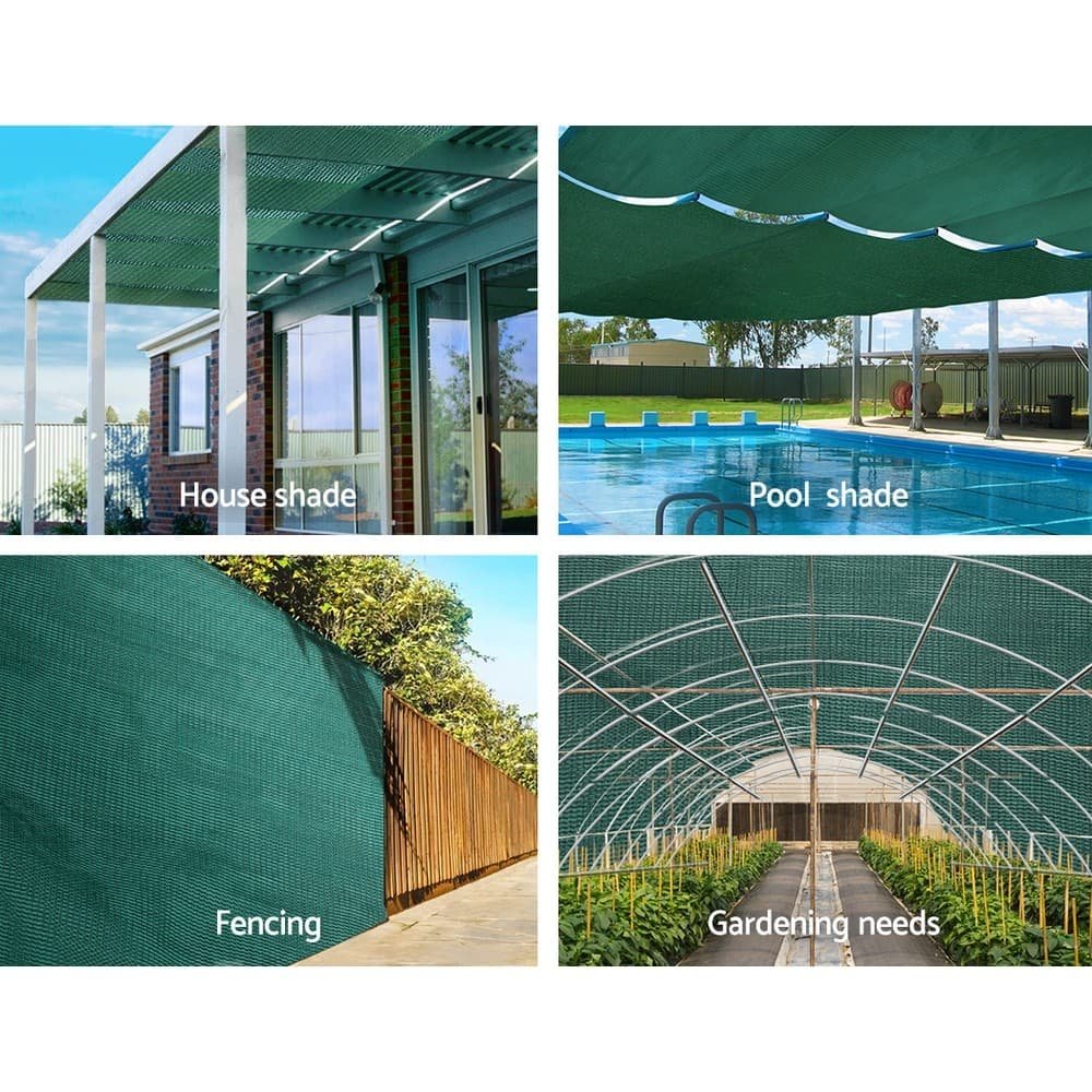 Instahut 30% Shade Cloth 3.66x20m Shadecloth Wide Heavy Duty Green - SH-CL-366X200-80-R-GR Instahut 30% Shade Cloth 3.66x20m Shadecloth Wide Heavy Duty Green - Image 4