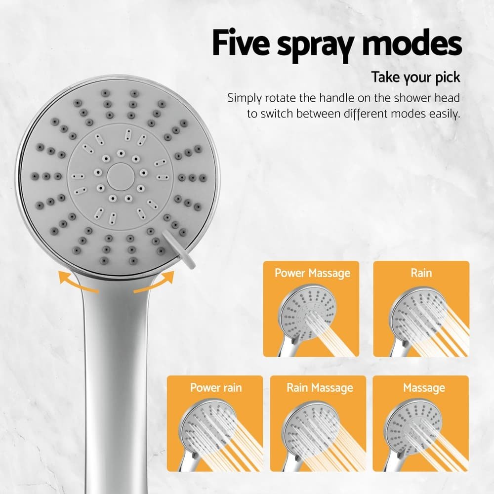 Handheld Shower Head 4.5" High Pressure 5 Modes Poweful Round Chrome - SHOWER-A4-RO-SI Handheld Shower Head 4.5" High Pressure 5 Modes Poweful Round Chrome - Image 5