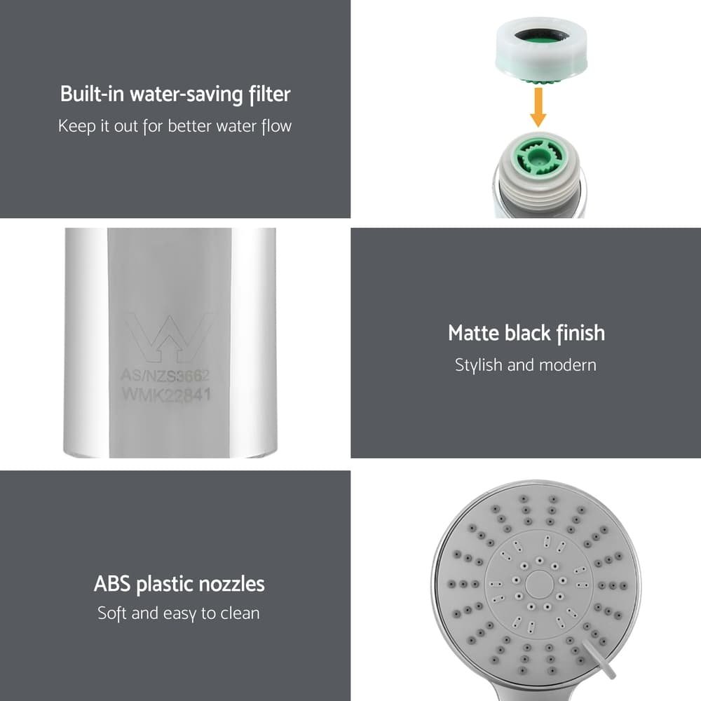 Handheld Shower Head 4.5" High Pressure 5 Modes Poweful Round Chrome - SHOWER-A4-RO-SI Handheld Shower Head 4.5" High Pressure 5 Modes Poweful Round Chrome - Image 6