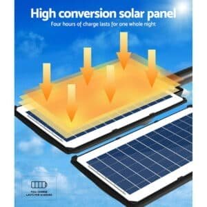 Leier 80 LED Solar Street Light 90W Flood Motion Sensor Remote Outdoor Wall Lamp - STL-OP-90W