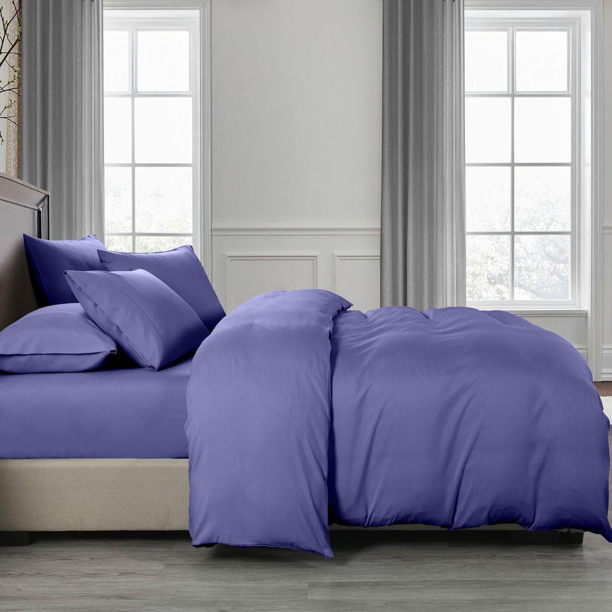Royal Comfort 2000TC 6 Piece Bamboo Sheet & Quilt Cover Set Cooling Breathable - Double - Royal Blue - V160-10001258 Royal Comfort 2000TC 6 Piece Bamboo Sheet & Quilt Cover Set Cooling Breathable - Double - Royal Blue - Image 4