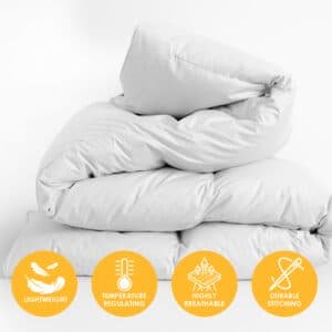 Casa Decor Silk Touch Quilt 360GSM All Seasons Antibacterial Hypoallergenic - King - White - V160-10001663
