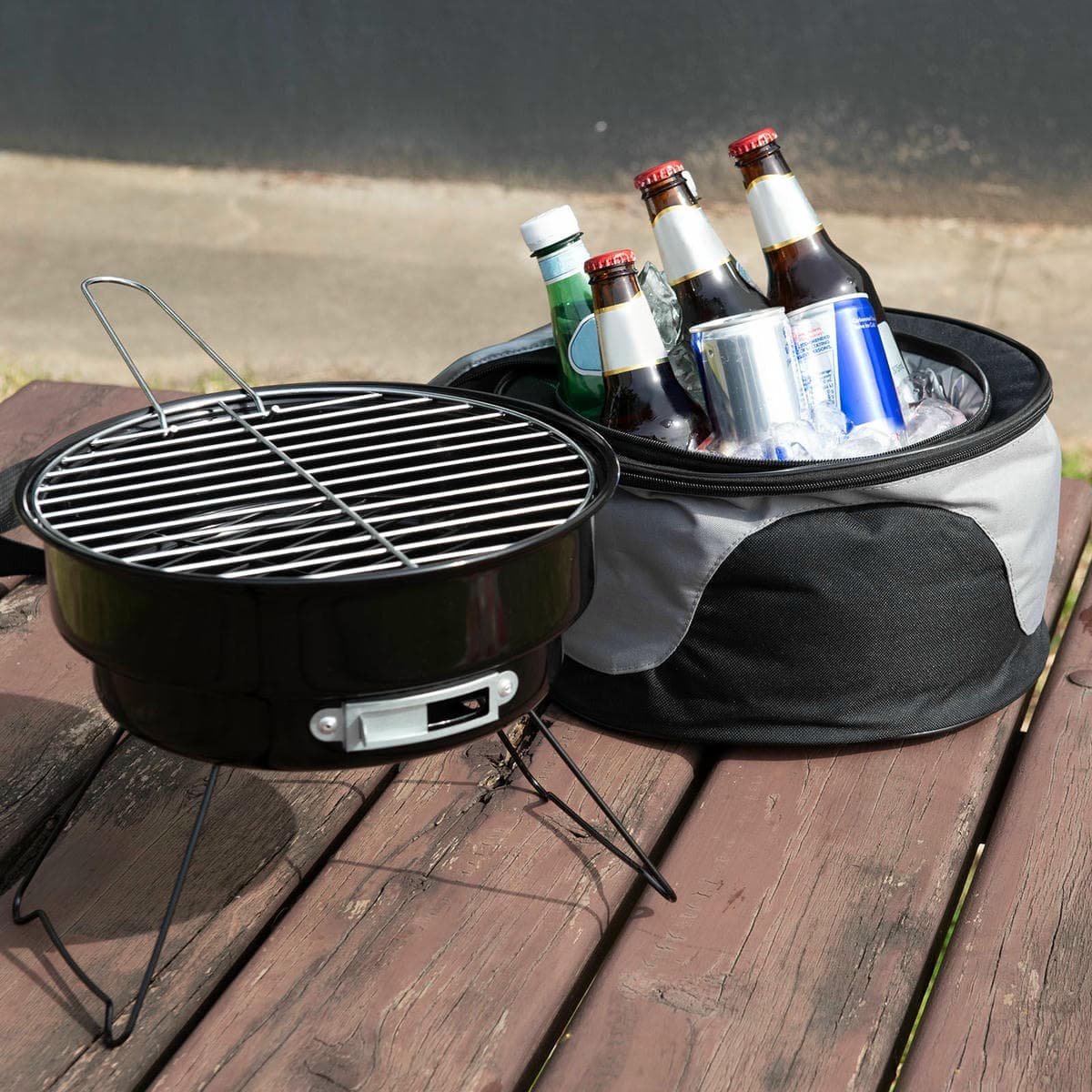 Havana Outdoors 2-IN-1 BBQ Grill Cooler Combo Set Outdoor Camping Picnic - V160-10004384 Havana Outdoors 2-IN-1 BBQ Grill Cooler Combo Set Outdoor Camping Picnic - Image 2