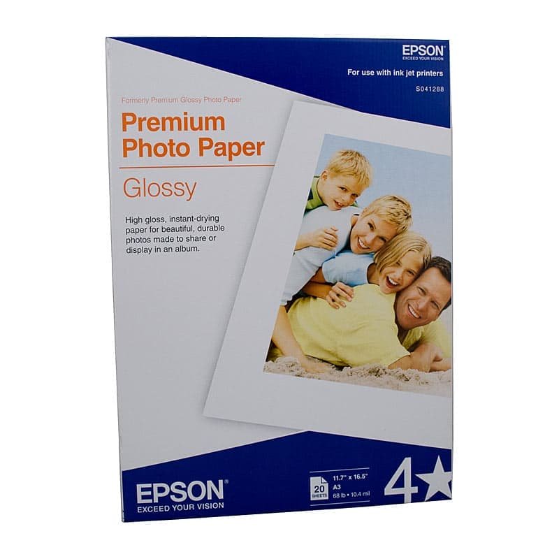 EPSON S041288 Glossy Paper A3 - V177-D-E41288 EPSON S041288 Glossy Paper A3