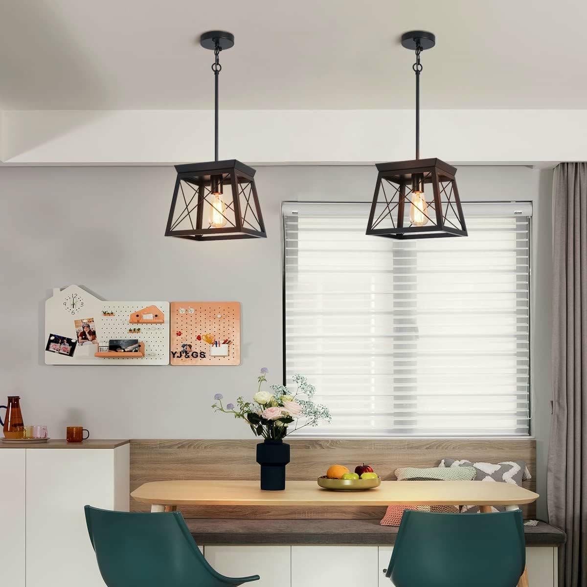 Farmhouse Pendant Light Rustic Lantern Chandelier Black - V178-23511 V178 23511 139767 02