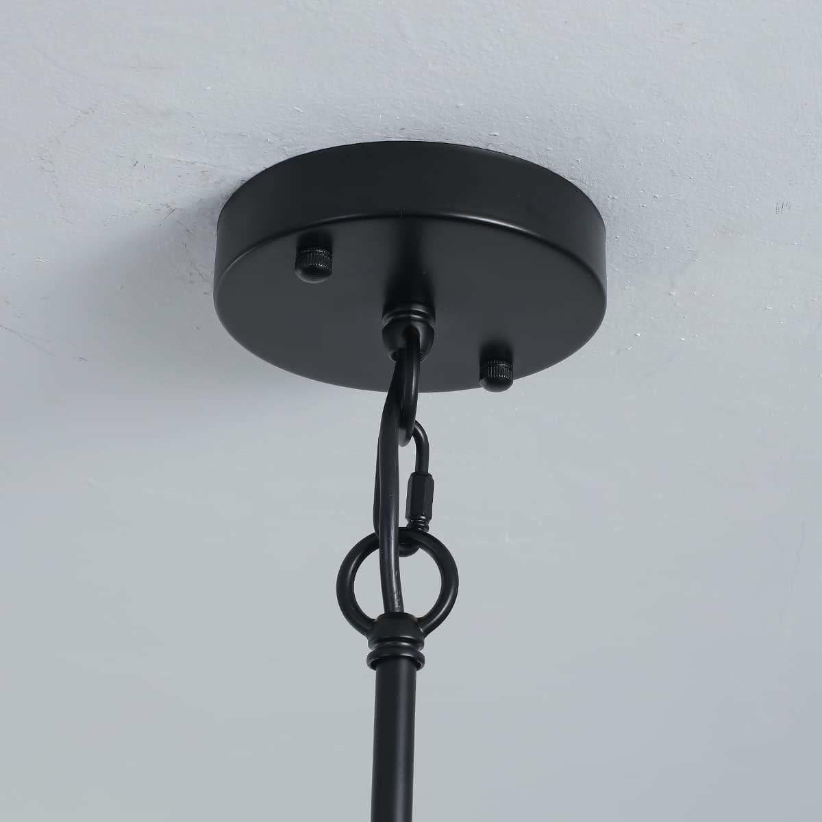 Farmhouse Pendant Light Rustic Lantern Chandelier Black - V178-23511 V178 23511 139767 07