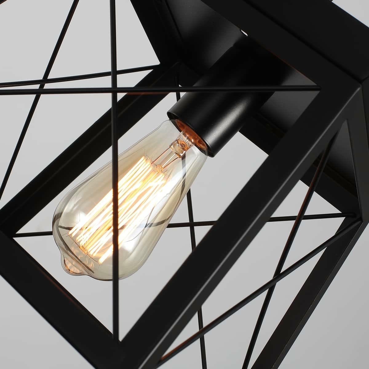 Farmhouse Pendant Light Rustic Lantern Chandelier Black - V178-23511 V178 23511 139767 08