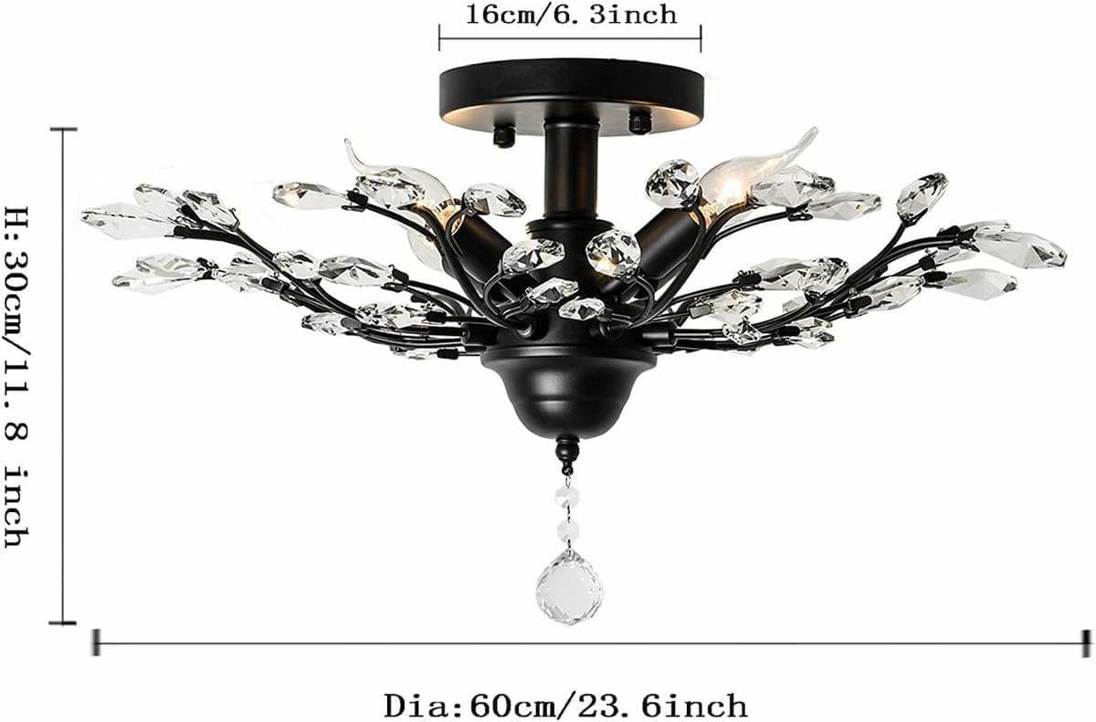 Crystal Chandelier LED Ceiling Light , 4 lights, Black - V178-23721 V178 23721 139764 04