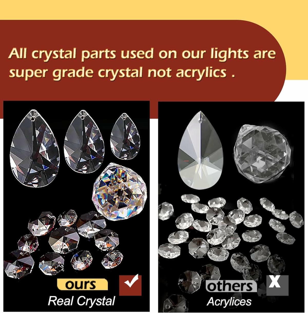 Crystal Chandelier LED Ceiling Light , 4 lights, Black - V178-23721 V178 23721 139764 06