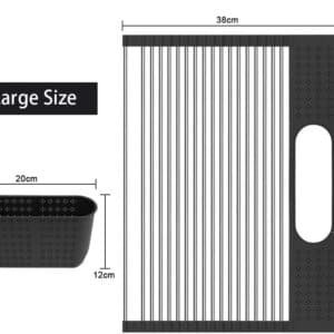 2 Pack Large Stainless Steel Roll Up Dish Drying Rack with Utensil Holder for Home Kitchen - V178-36044