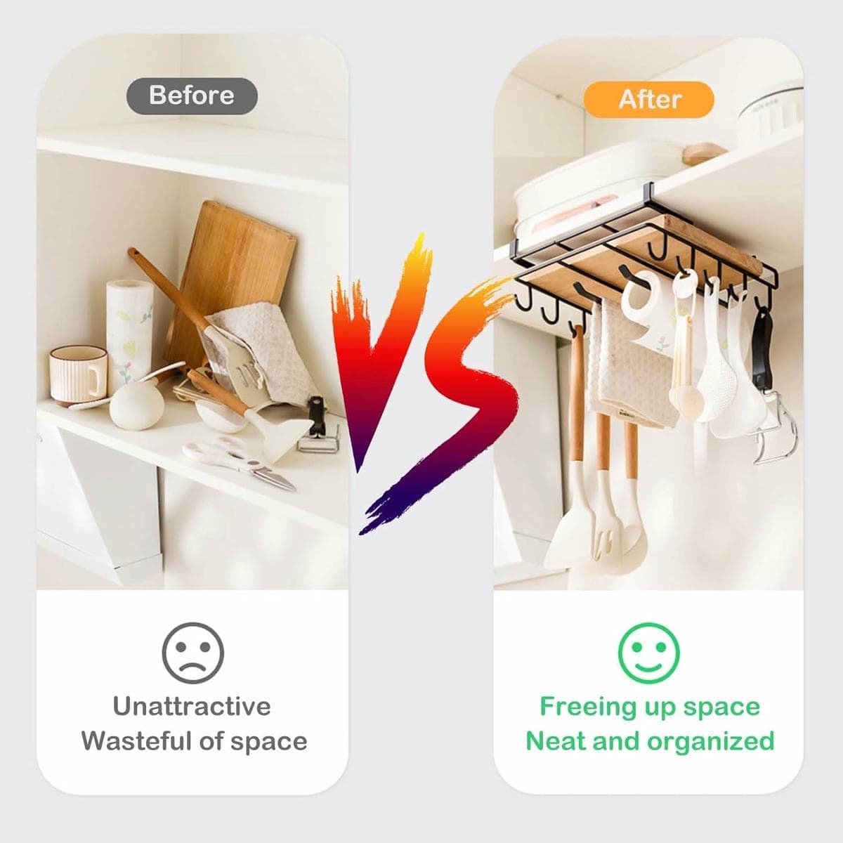 Multifunctional Under Cabinet Cutting Board Metal Holder Organiser - V178-36075 V178 36075 216274 05